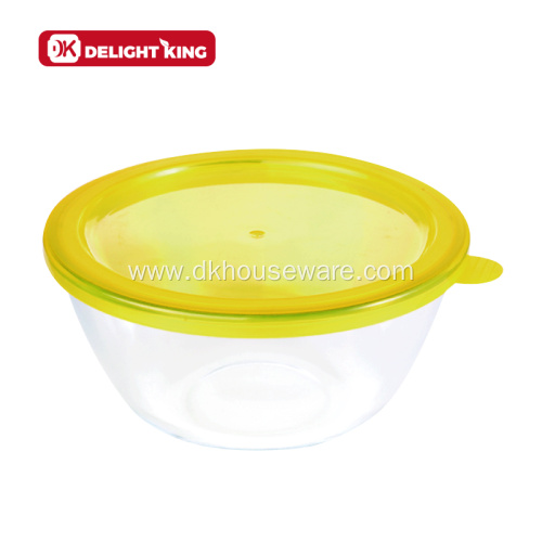 4pcs Set with Lid Glass Salad Mixing Bowl